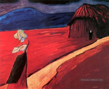 femme dans l’expressionnisme rouge Marianne von Werefkin Peinture à l'huile